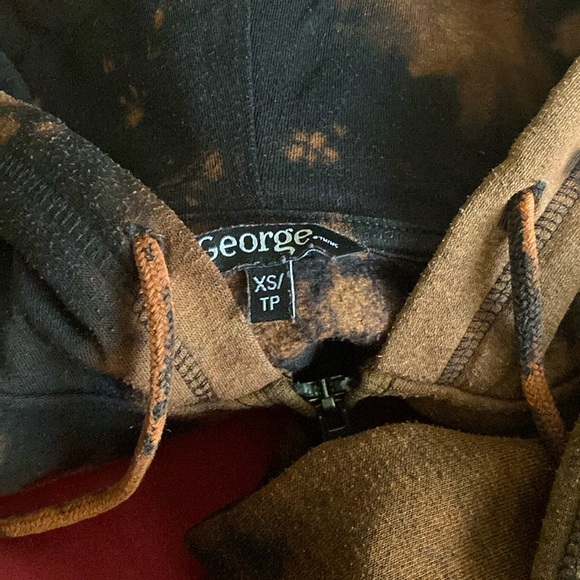 🖤 Bleach dyed sweat set, zip up sweater and sweatpants - black - Picture 2 of 3